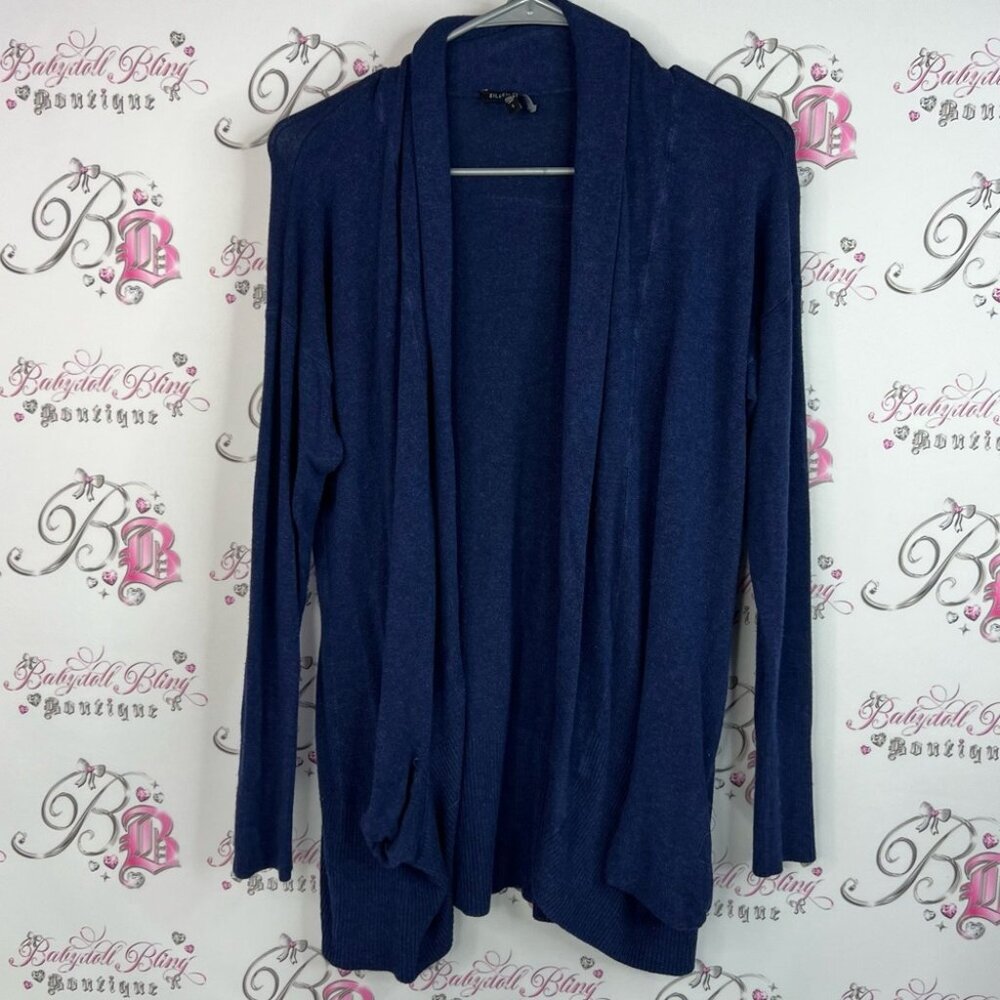 Eileen Fisher cardigan open front waterfall Deep Blue Women's Cardigan